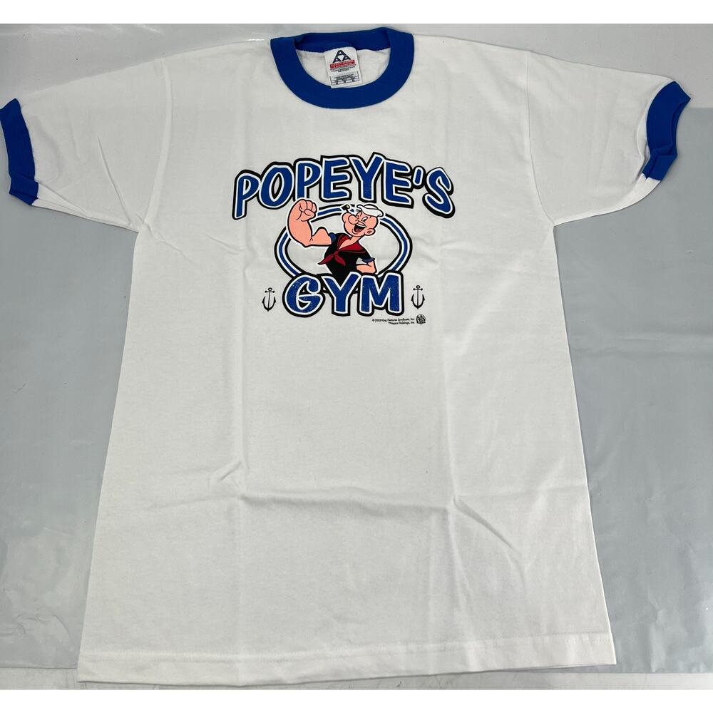 Vintage 2003 King Features Popeye Gym White Tshirt Size M (C60)